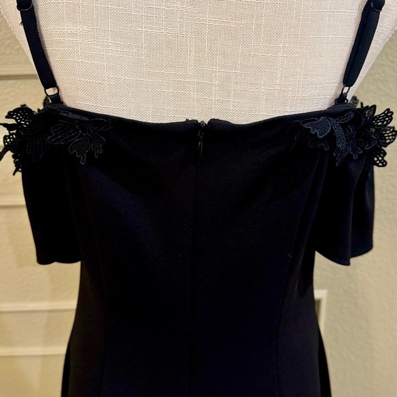 KENSIE Women’s Black Strapless Dress w/ Lace Detail & Wide A-Line Skirt. Size 12 - Picture 7 of 8